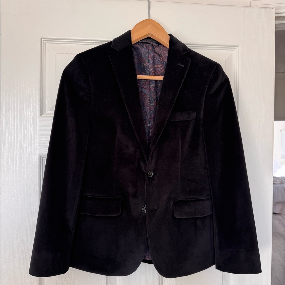 Boy’s Lauren Ralph Lauren Classic Black Velvet Blazer Size 12